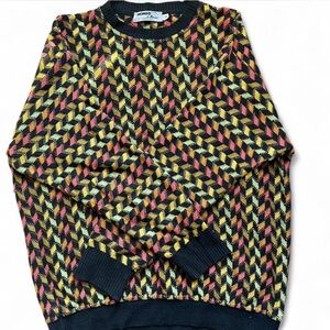 Vintage Mondo di Marco Made in Italy Mens Mohair & Wool Sweater Chevron L (52)